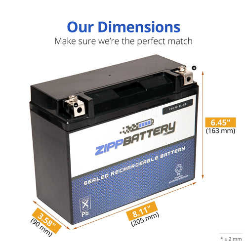 12 Volt 20 Ah 260 CCA Snowmobile Battery B5718