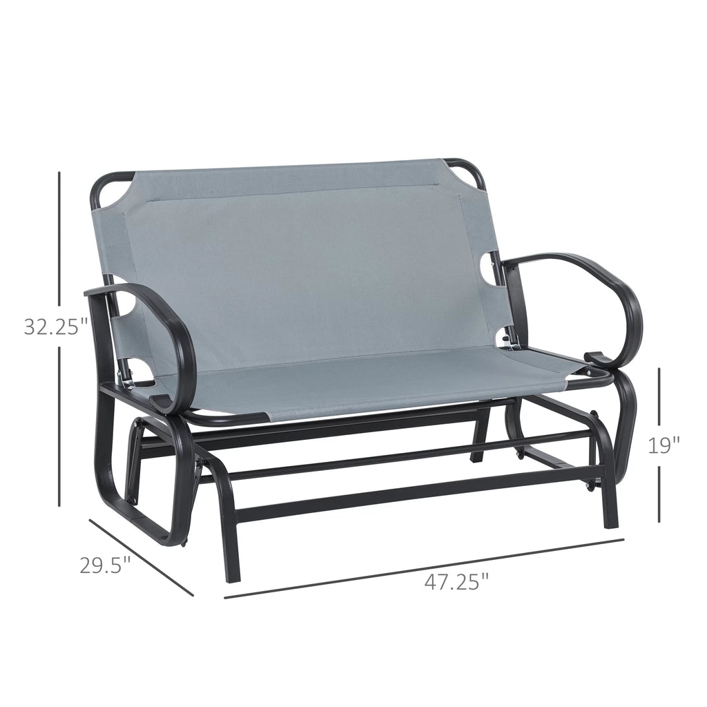 Grey 2-Person Outdoor Glider with Cushions K48046