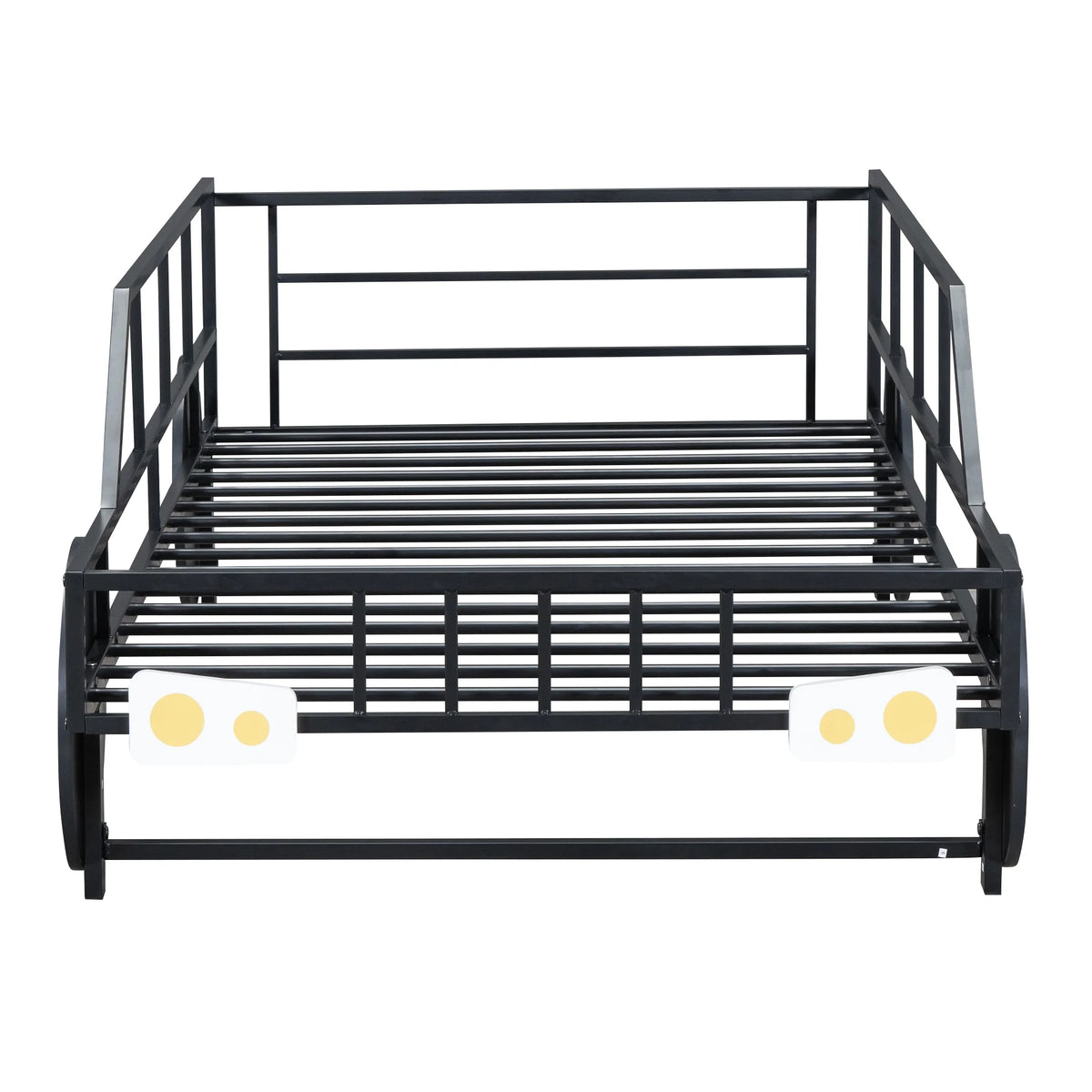 Twin Size Metal Bed Frame with Headboard and Guardrail B34078