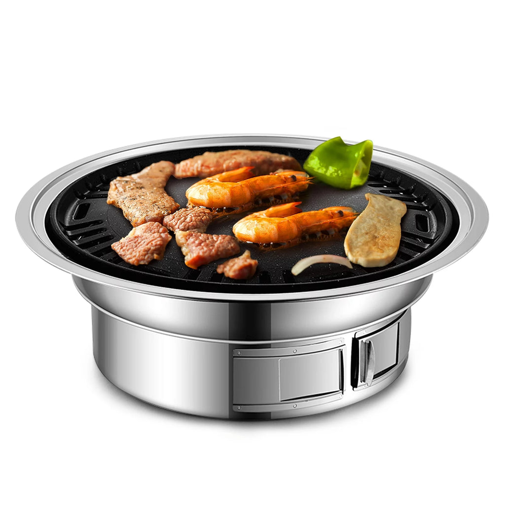 Charcoal Grill Non-stick Portable Stainless Steel BBQ T6278