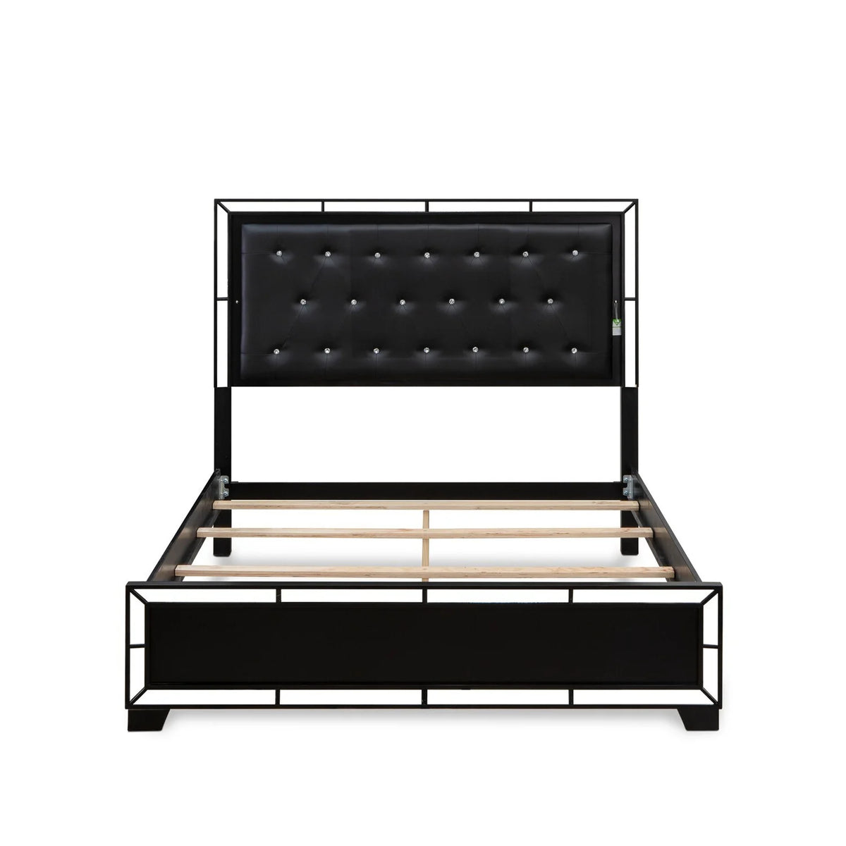3Pc Bedroom Set with Tufted Bedframe and 2 Nightstands G60784