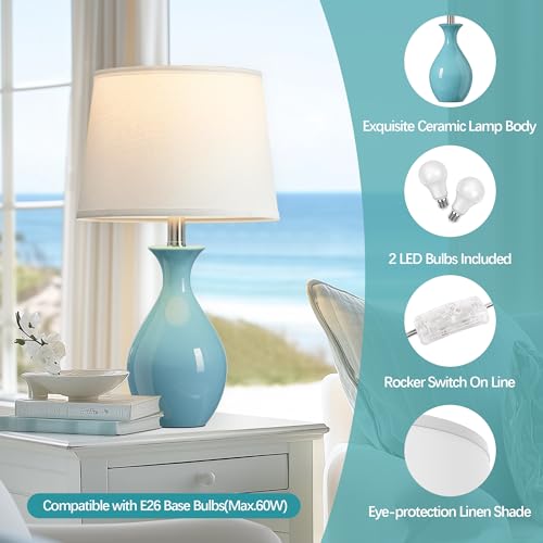 Ceramic Table Lamp Set of 2 White S659