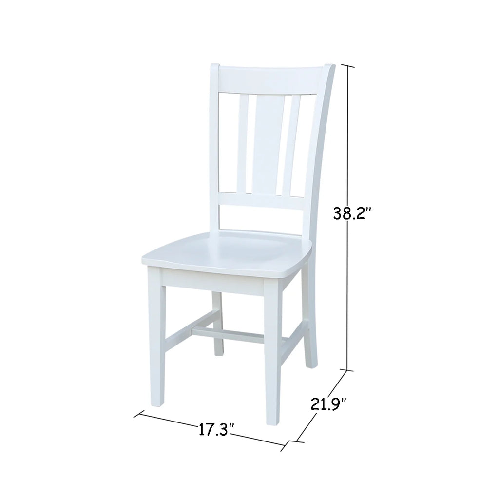 White Solid Wood Splatback Chairs Set of 2 C9236