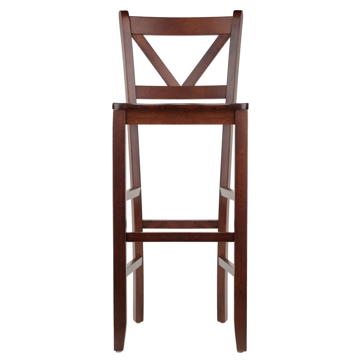 Set of 2 Walnut Finish V-Back Bar Stool E424191