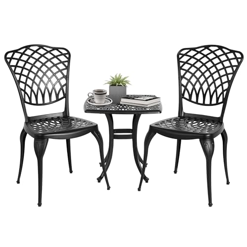 Bistro Table and Chairs Set of 2 Cast Aluminum F835