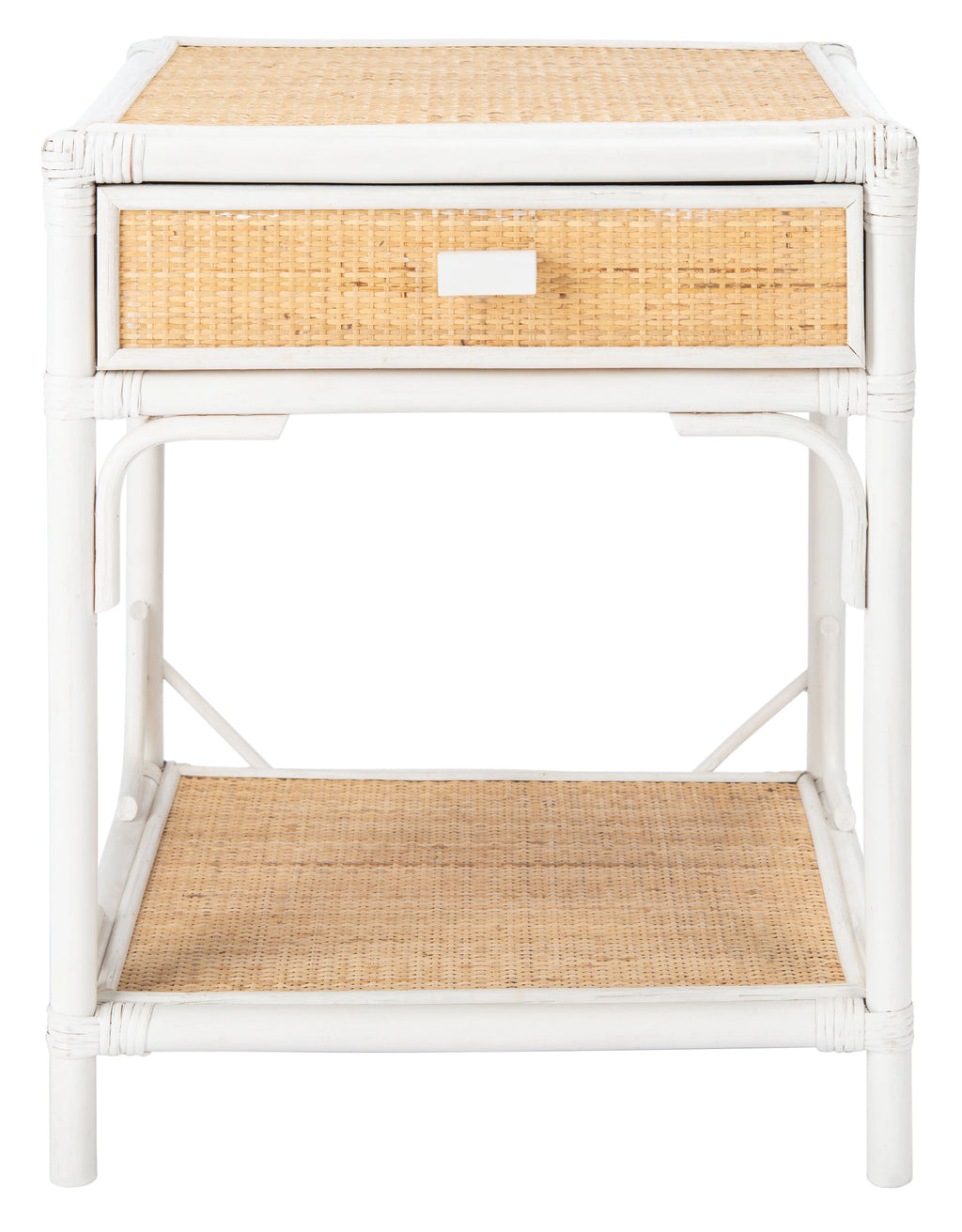 White 1 Drawer 1 Shelf Nightstand G872