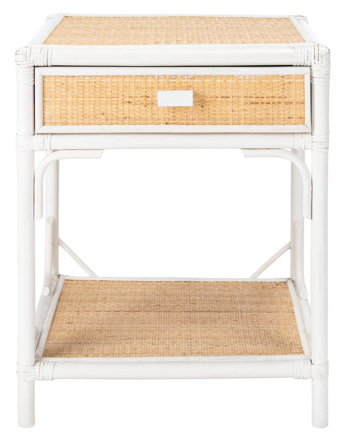 White 1 Drawer 1 Shelf Nightstand G872