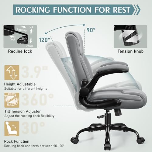 Black Leather Office Chair with Wheels X8623