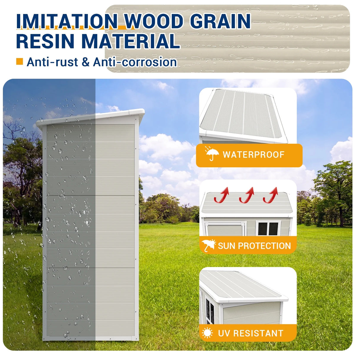 5x3 FT Resin Outdoor Storage Shed J93817