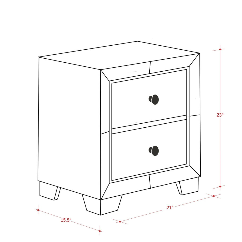 3Pc Bedroom Set with Tufted Bedframe and 2 Nightstands G60784