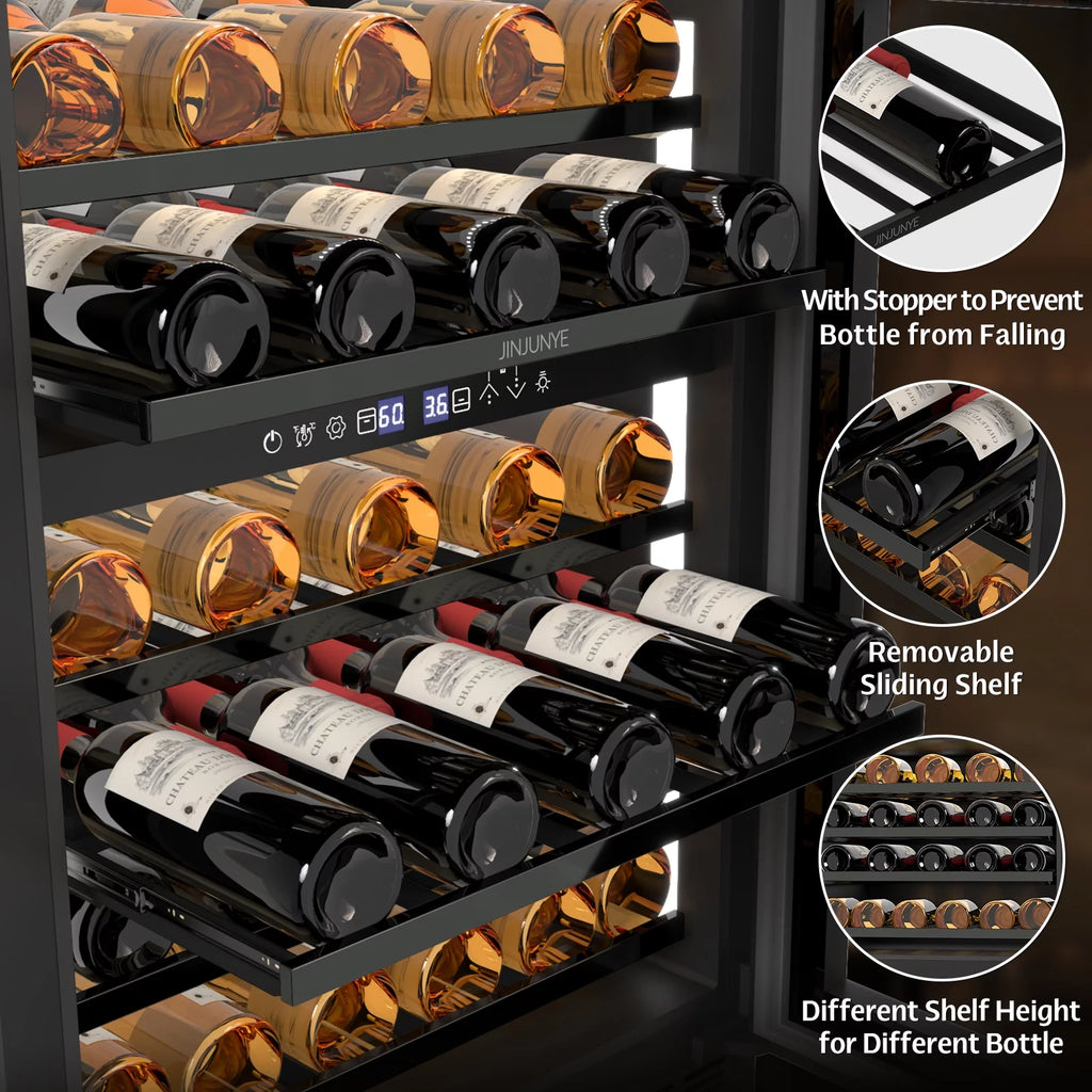 24" 56 Bottle Dual Zone Wine Cooler Refrigerator V9976