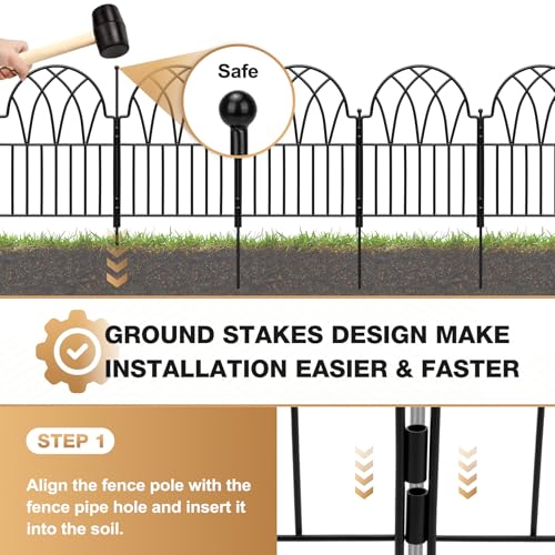 Arched Metal Fence Panel 24 in x 10.17ft No Dig Animal Barrier F696