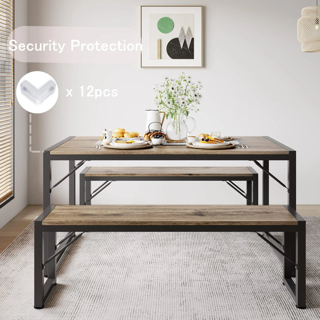 Dining Table Set for 4 Grey O202651