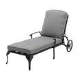 Outdoor Chaise Lounge Chair Cast Aluminum with Wheels and Adjustable Reclining R763472