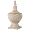 21" Beige Distressed Geometric Lidded Vase T91236
