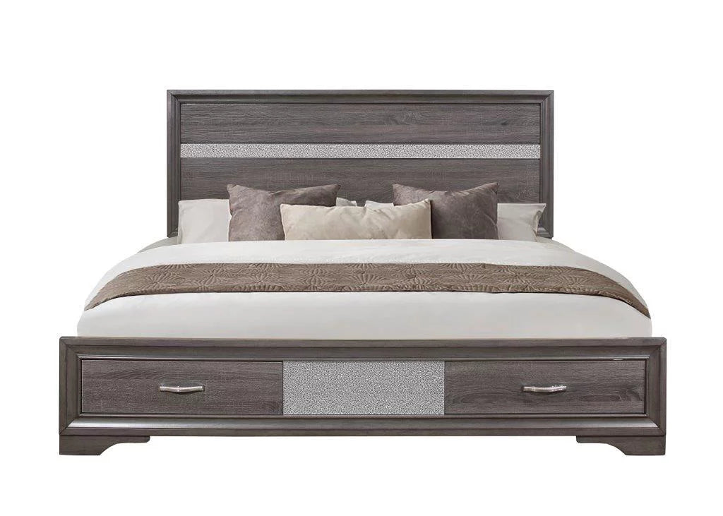 Queen Bedroom Set 5Pcs Weathered Grey J671822