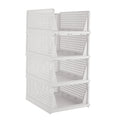 White 4 Pack Stackable Plastic Storage Basket S2480