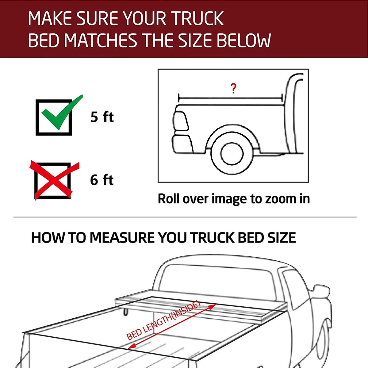 Hard Tri-Fold Truck Bed Tonneau Cover 5FT N183874