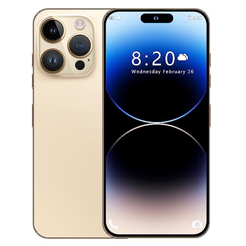 Unlocked Cell Phone 6.82" HD Screen 6+256GB Android 13 Smartphone Dual SIM Gold D989