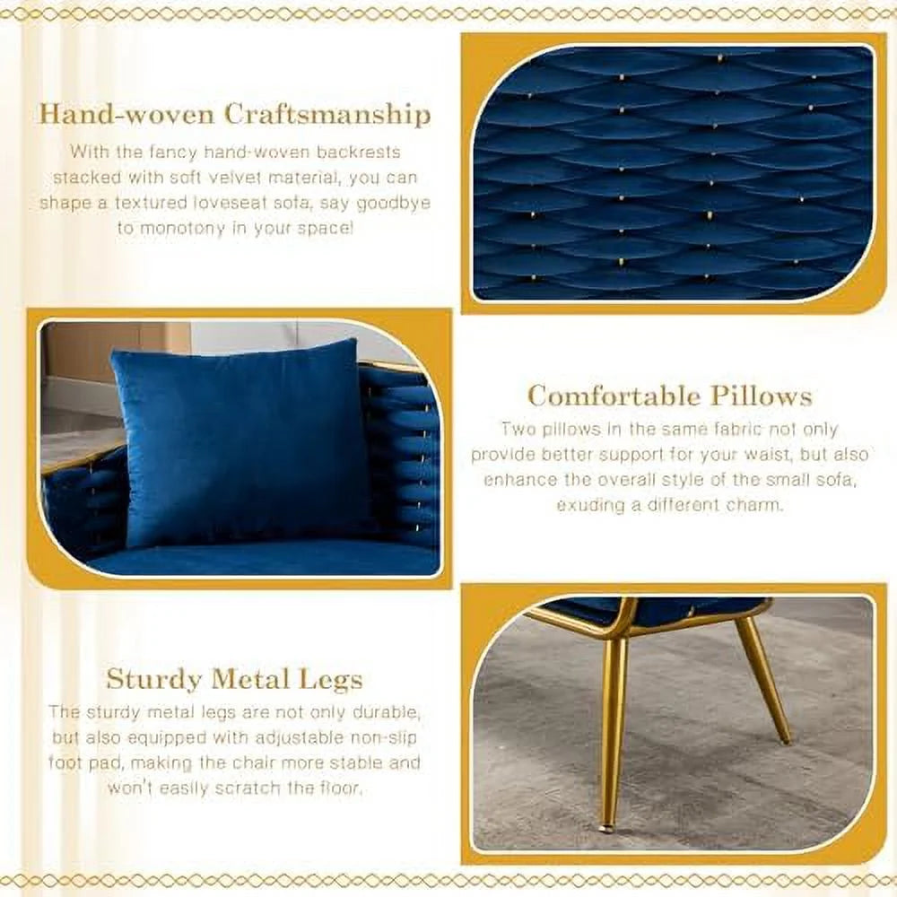 Velvet Accent Sofa Chair with 2 Pillows Y208