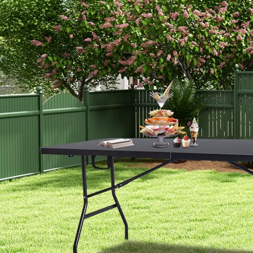 6ft Black Portable Folding Table F15331