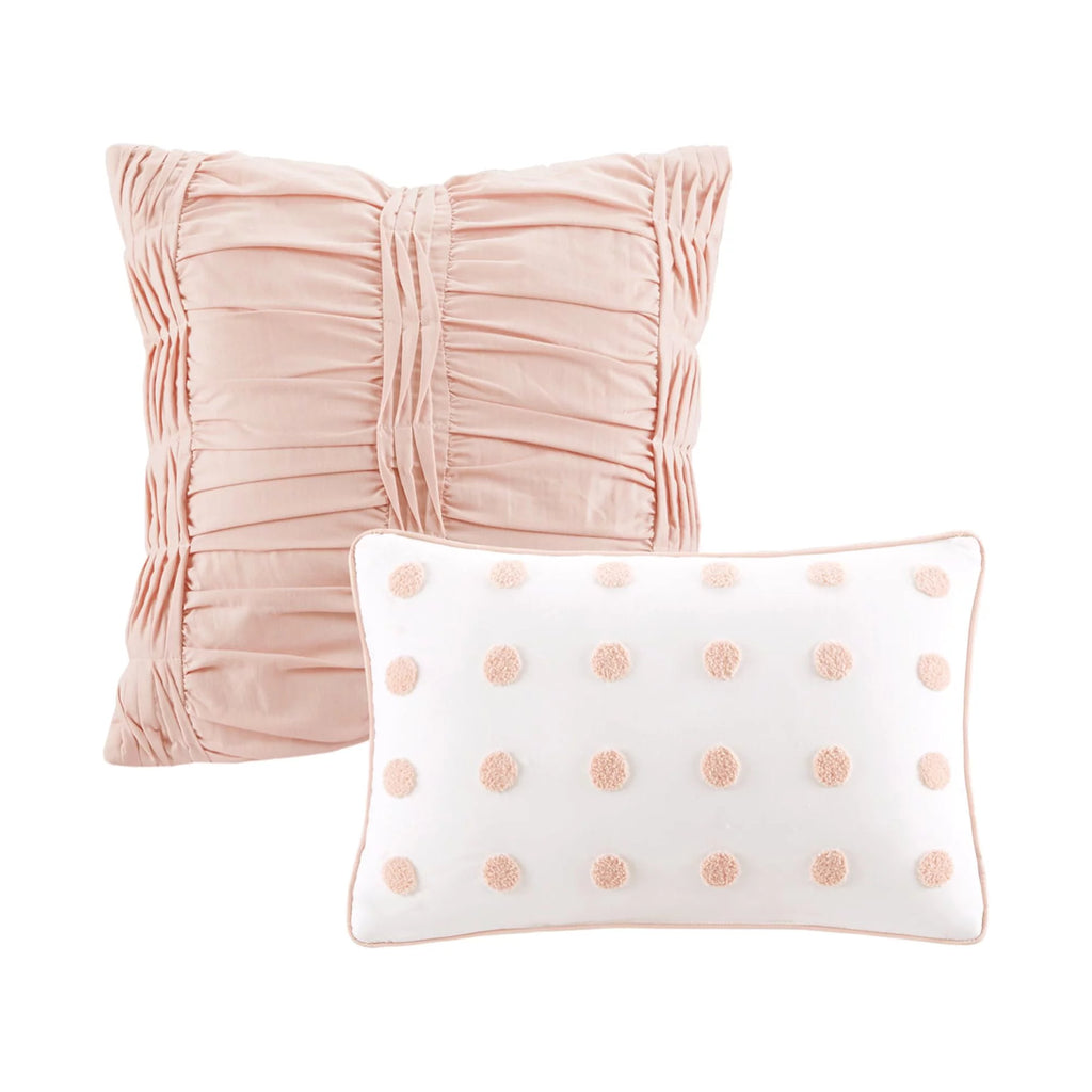 Cotton Jacquard Pink 5-Piece Comforter Set H21617
