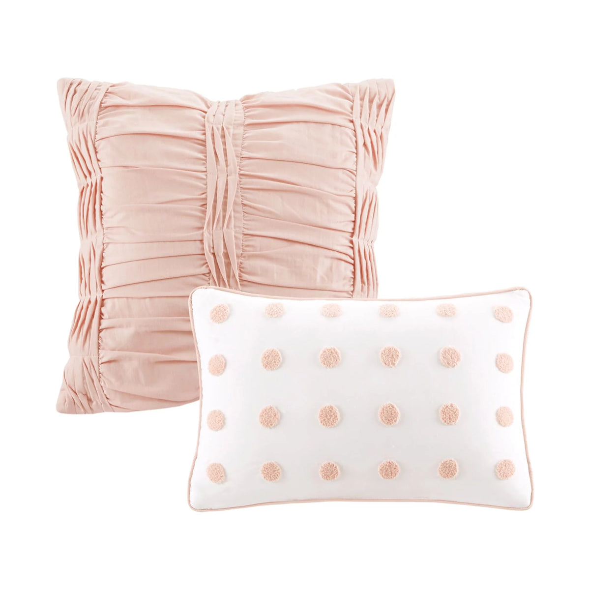 Cotton Jacquard Pink 5-Piece Comforter Set H21617