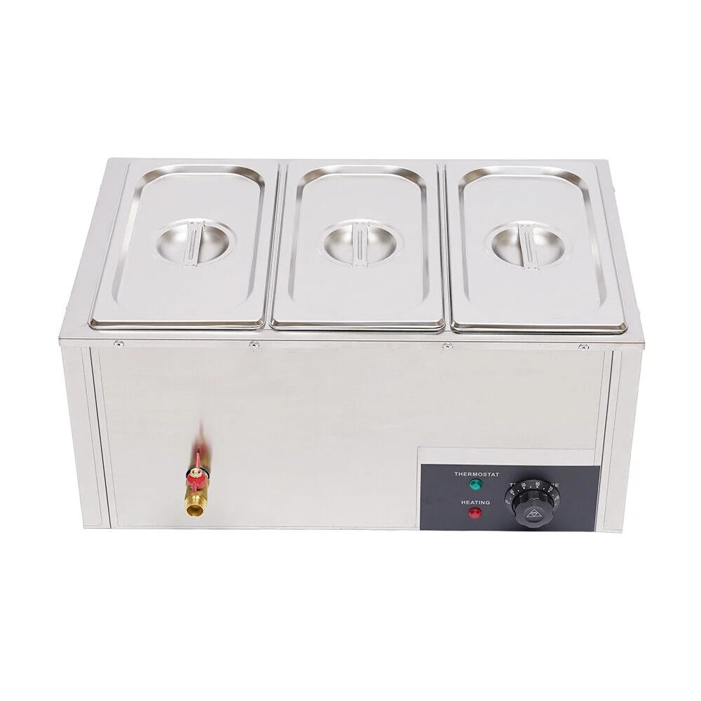Commercial Electric Stainless Steel Food Warmer with 3 Pan G9956