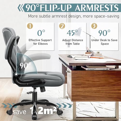 Black Leather Office Chair with Wheels X8623