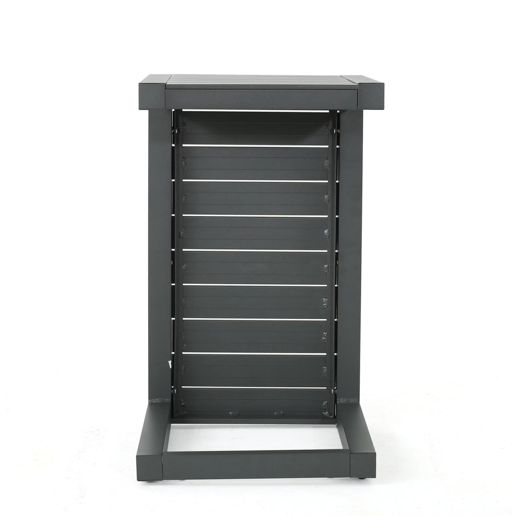 Gray Aluminum C-Shaped Side Table D458889