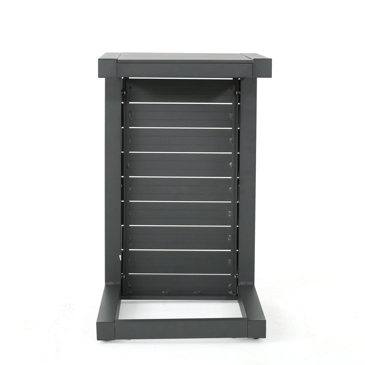 Gray Aluminum C-Shaped Side Table D458889