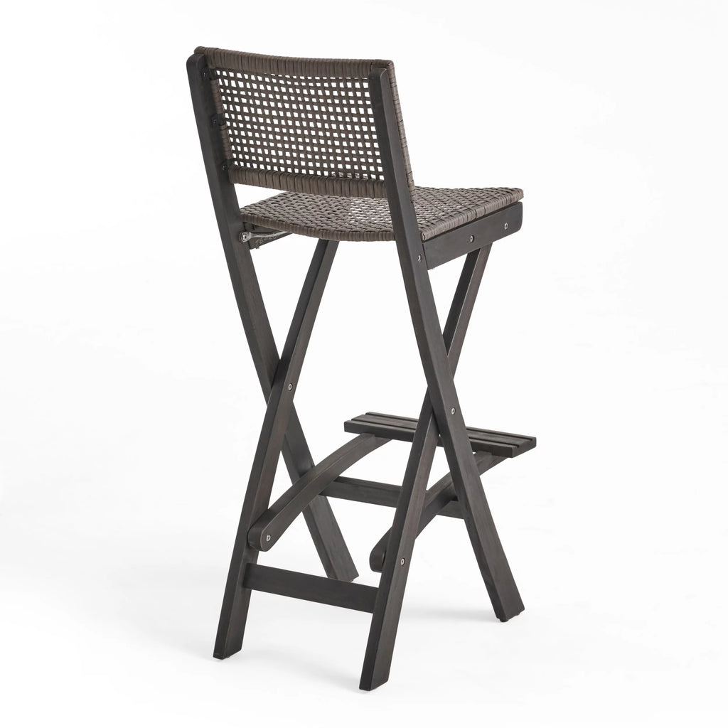 3-Pc Wood and Wicker Bar Height Set E456042