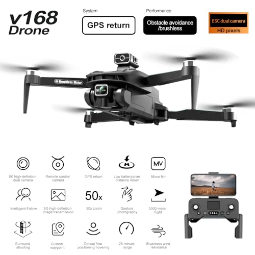 GPS Drone with 4K HDR Camera, 90 Mins Flight Time, Black K203