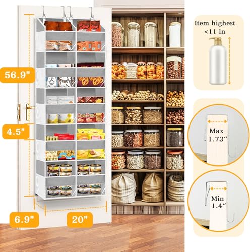 Light Grey 5-Tier Over The Door Hanging Storage Organizer E3153