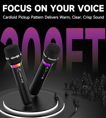 Rechargeable Wireless Microphone with LED Lights Q629561