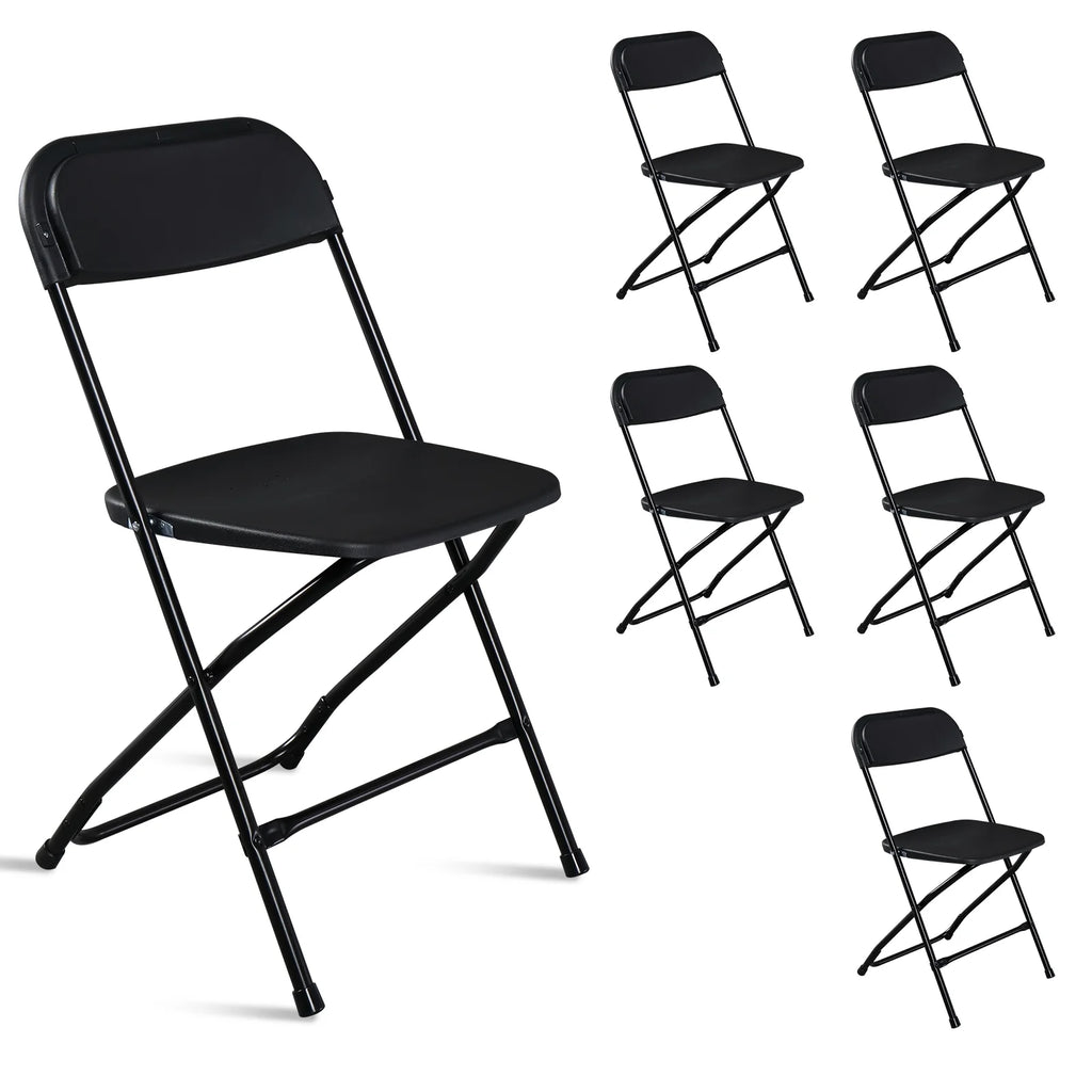 Black Plastic Folding Chairs 6 Pack O4517