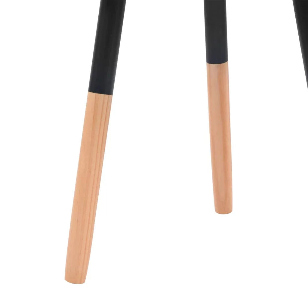 Black 2 Piece Solid Pinewood Side Table Set U25146