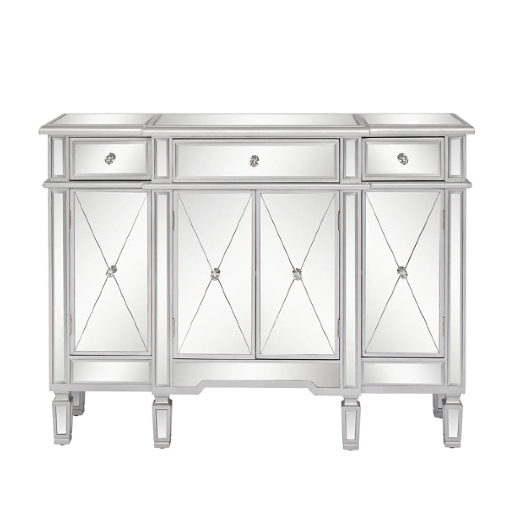 Glass TV Stand with 3 Drawers L87520
