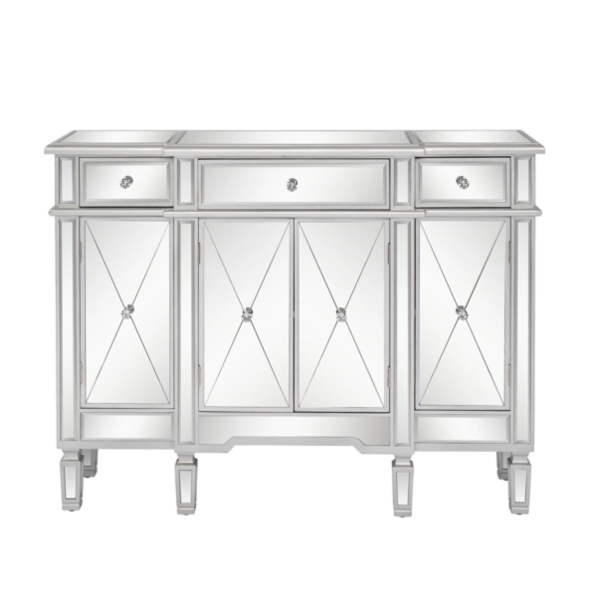 Glass TV Stand with 3 Drawers L87520