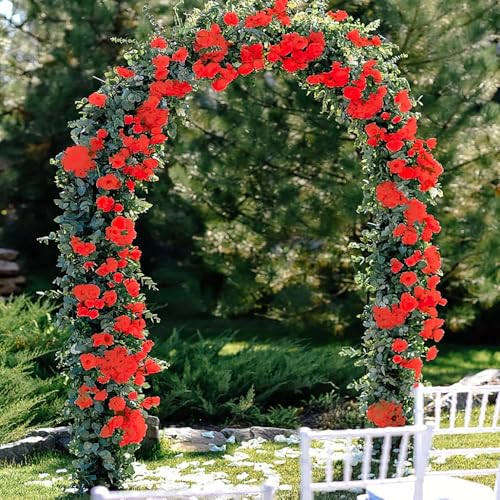 White 10PCS Artificial Rose Garland 7.5Ft U340