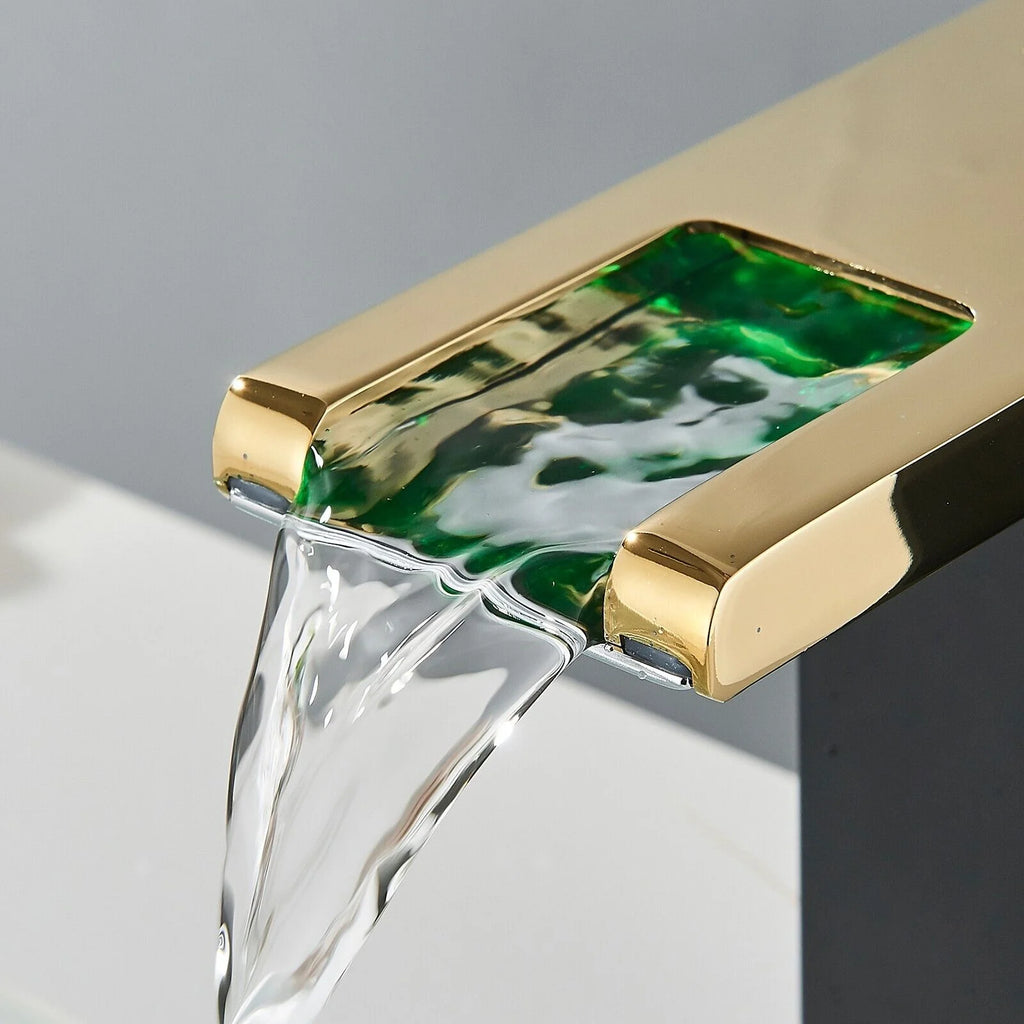 Black Gold Single Handle Waterfall Bathroom Faucet N204519
