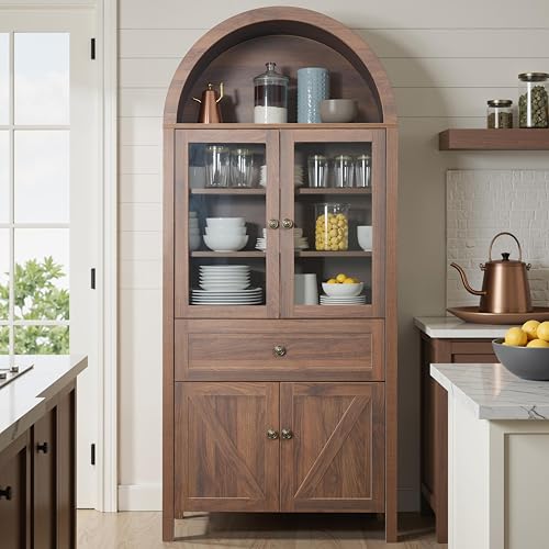 Pantry Cabinet with Drawer, 2 Cabinets and 6 Door Shelves, Adjustable Shelves, 71.65" N212