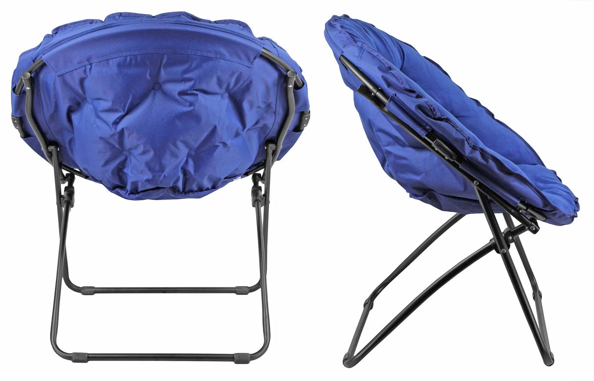 Blue Round Foldable Padded Chair M2723