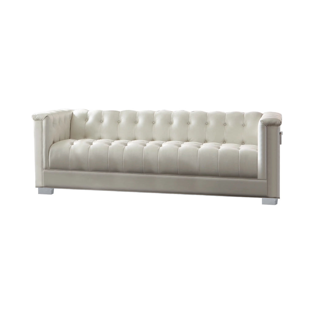 Pearl White Tufted Upholstered Sofa L709068
