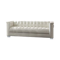 Pearl White Tufted Upholstered Sofa L709068