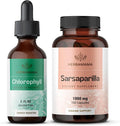 Chlorophyll and Sarsaparilla Kit Liquid Extract 1000 mg Capsules Vegan 2 Pack L6594