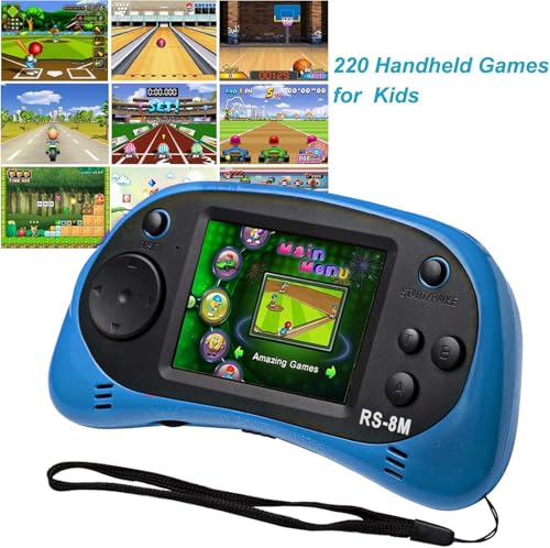 16 Bit Retro Handheld Games Console with 220 HD Electronic Games 2.5'' LCD Lime Green Y7011