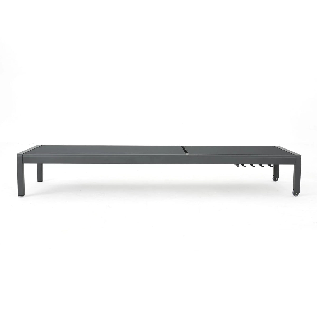 Grey Aluminum Chaise Lounge and Side Table W72103