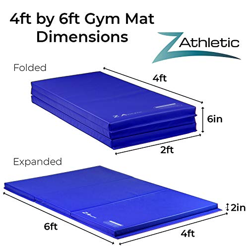 Folding Gymnastics Mat 4 Ft x 6 Ft x 2 In D560551