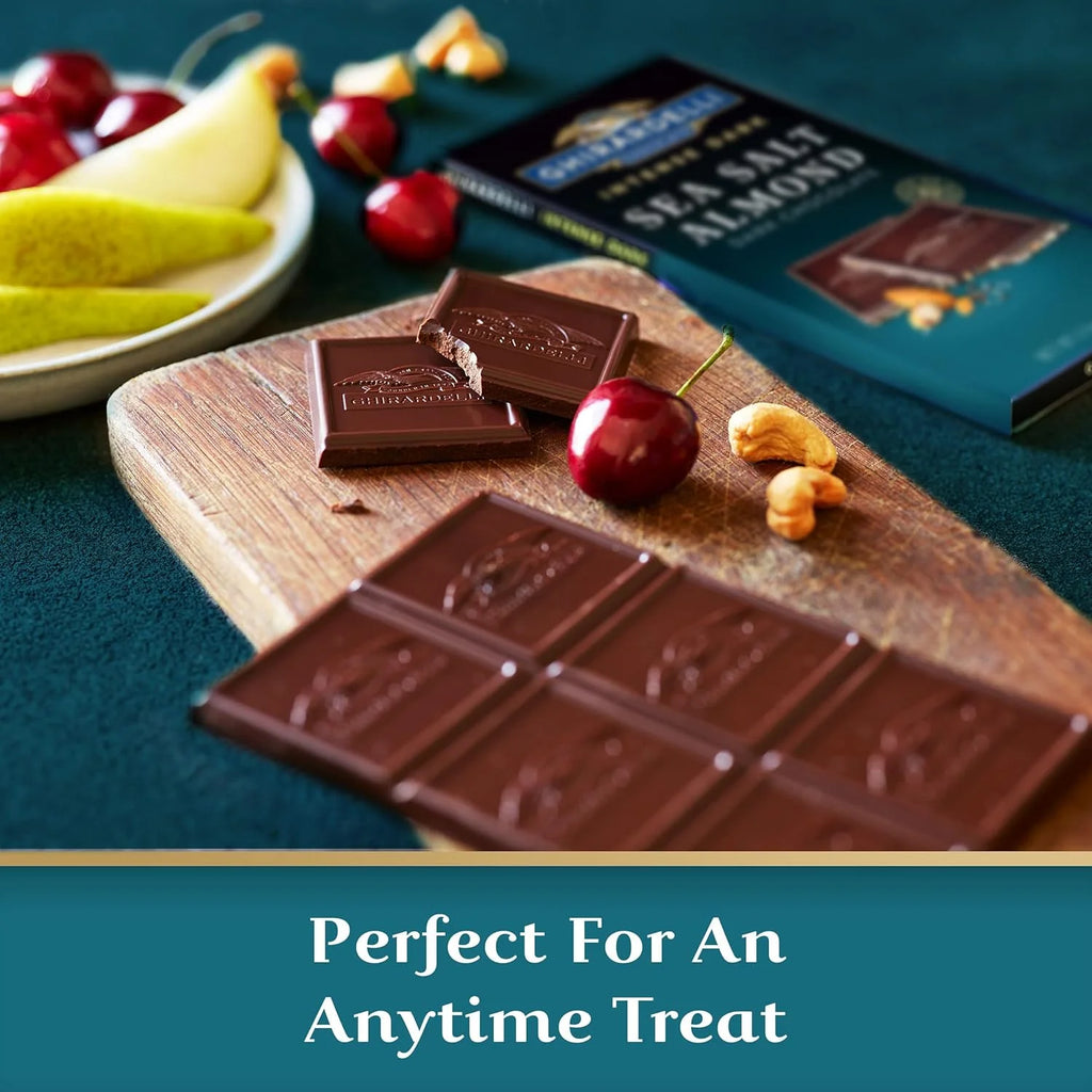 Sea Salt Almond Dark Chocolate Bar 3.5 Ounce (Pack of 4) M334